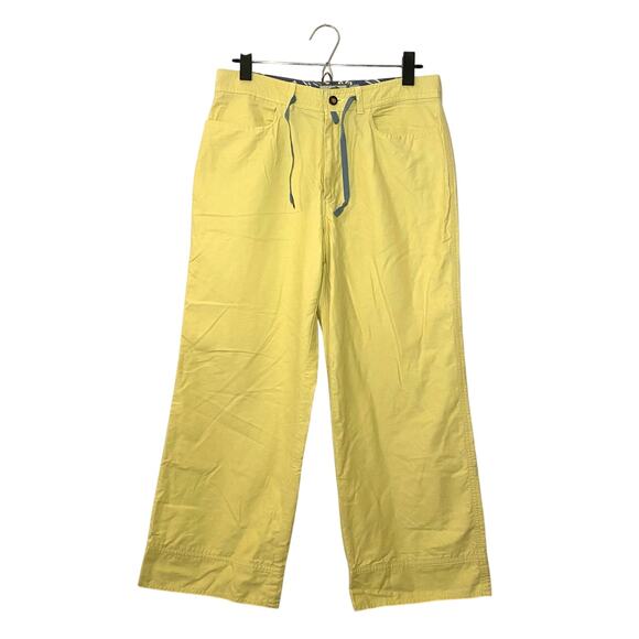 Horny Toad Light Yellow Cotton Blend Wide Leg Pants Y2K Gorpcore Women's size 4 - Picture 1 of 11